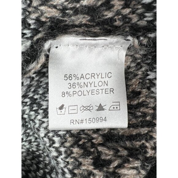 Belldini Black, White & Mocha Patterned Sleeveless Knit Sweater Vest Size Medium - Picture 13 of 16